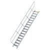 Treppe 45&deg; Stufenbreite 600 mm 16 Stufen Aluminium geriffelt