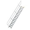 Treppe 45&deg; Stufenbreite 600 mm 15 Stufen Aluminium geriffelt