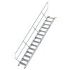 Treppe 45&deg; Stufenbreite 600 mm 14 Stufen Aluminium geriffelt