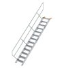 Treppe 45&deg; Stufenbreite 600 mm 13 Stufen Aluminium geriffelt