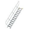 Treppe 45&deg; Stufenbreite 600 mm 12 Stufen Aluminium geriffelt