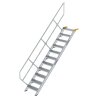 Treppe 45&deg; Stufenbreite 600 mm 11 Stufen Aluminium geriffelt
