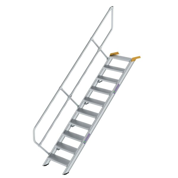 Treppe 45° Stufenbreite 600 mm 10 Stufen Aluminium geriffelt