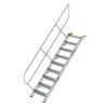Treppe 45&deg; Stufenbreite 600 mm 9 Stufen Aluminium geriffelt
