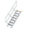 Treppe 45&deg; Stufenbreite 600 mm 7 Stufen Aluminium geriffelt