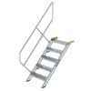 Treppe 45&deg; Stufenbreite 600 mm 5 Stufen Aluminium geriffelt