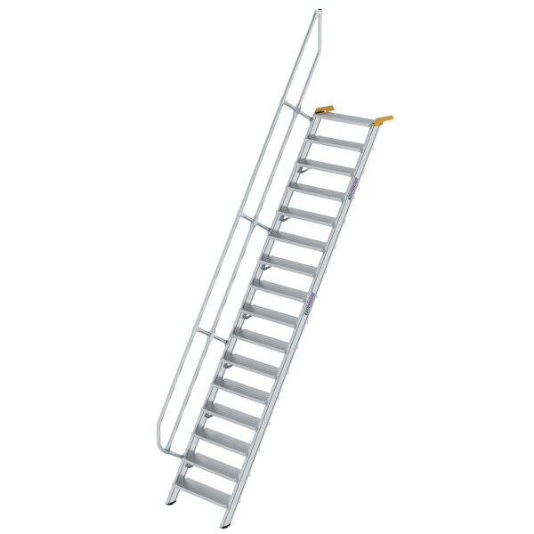 Treppe 60° Stufenbreite 800 mm 16 Stufen Aluminium geriffelt