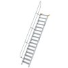 Treppe 60&deg; Stufenbreite 800 mm 16 Stufen Aluminium geriffelt