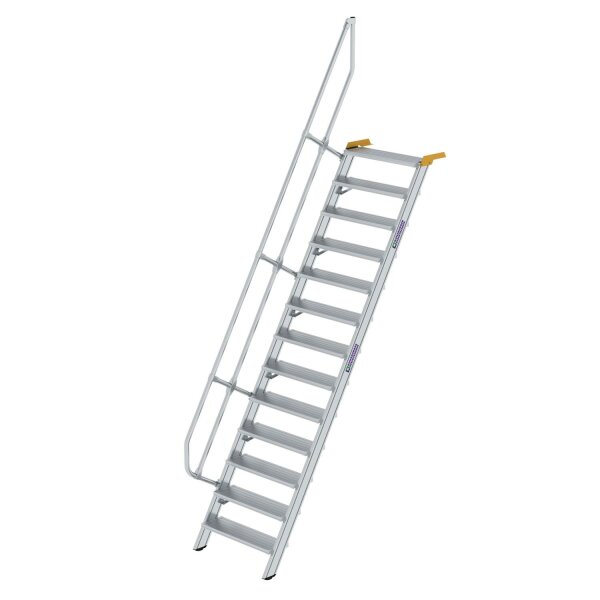 Treppe 60&deg; Stufenbreite 800 mm 13 Stufen Aluminium geriffelt