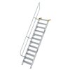 Treppe 60&deg; Stufenbreite 800 mm 12 Stufen Aluminium geriffelt