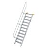 Treppe 60&deg; Stufenbreite 800 mm 11 Stufen Aluminium geriffelt