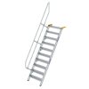 Treppe 60&deg; Stufenbreite 800 mm 10 Stufen Aluminium geriffelt