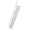 Treppe 60&deg; Stufenbreite 600 mm 16 Stufen Aluminium geriffelt