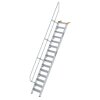 Treppe 60&deg; Stufenbreite 600 mm 15 Stufen Aluminium geriffelt