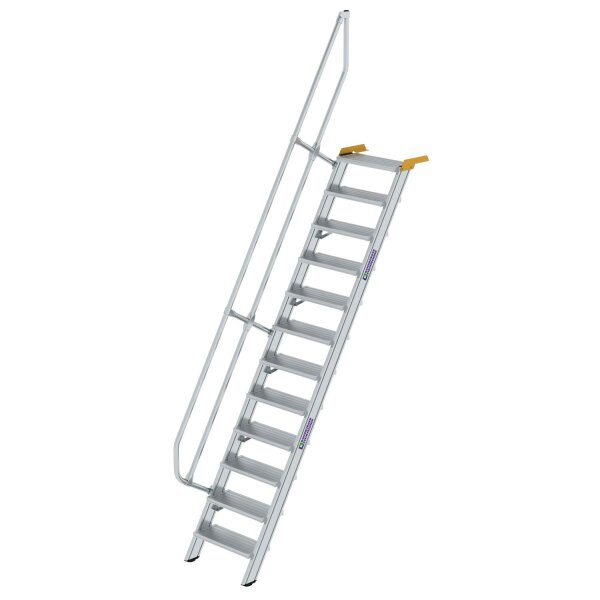 Treppe 60&deg; Stufenbreite 600 mm 12 Stufen Aluminium geriffelt