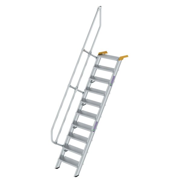Treppe 60&deg; Stufenbreite 600 mm 10 Stufen Aluminium geriffelt