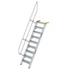Treppe 60&deg; Stufenbreite 600 mm 9 Stufen Aluminium geriffelt