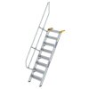 Treppe 60&deg; Stufenbreite 600 mm 8 Stufen Aluminium geriffelt