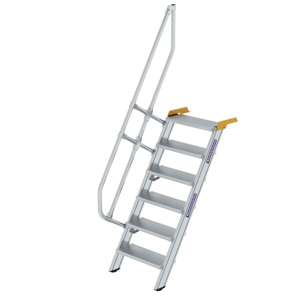 Treppe 60&deg; Stufenbreite 600 mm 6 Stufen Aluminium geriffelt