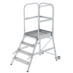 Podesttreppe eins. begehbar mit Rollen und Griffen...
