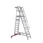 Alu-Podestleiter, fahr- und klappbar Nr. 32777 - 1 x 10 Stufen, Gesamth&ouml;he 3,58 m