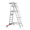 Alu-Podestleiter, fahr- und klappbar Nr. 32777 - 1 x 8 Stufen, Gesamthöhe 3,08 m