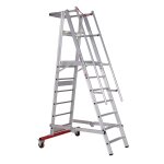Alu-Podestleiter, fahr- und klappbar Nr. 32777 - 1 x 7 Stufen, Gesamth&ouml;he 2,83 m