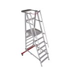Alu-Podestleiter, fahr- und klappbar Nr. 32777 - 1 x 7 Stufen, Gesamth&ouml;he 2,83 m