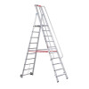 Alu-Stufenstehleiter mit großer Standplattform Nr. 32677 - 1 x 10 Stufen, Gesamthöhe 3,5 m