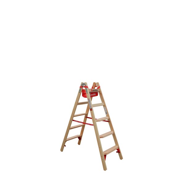 Holz-Stufenstehleiter Nr. 10577 - 2 x 5 Stufen, Länge 1,45 m