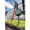 Sprossen-Schiebeleiter 2-teilig GFK/Alu mit Standard-Traverse 2x12 Sprossen (Länge 3,6m bis 6,1m)