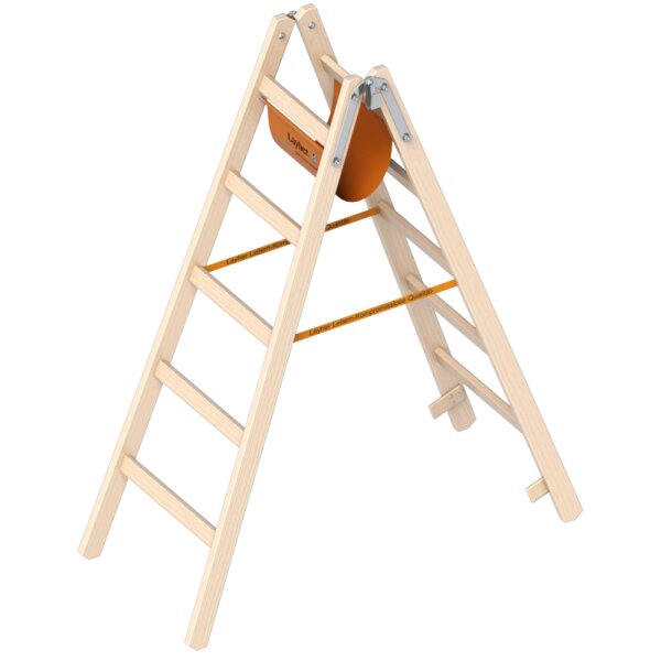 LE-HOLZ-STEHLEITER 2X5 SPROSSEN Ö-NORM