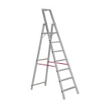 Alu-Stufenstehleiter mit Sicherheitsbr&uuml;cke Nr. 22577 - 1 x 7 Stufen, L&auml;nge 2,4 m
