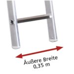 Alu-Sprossenanlegeleiter Nr. 201 - 1 x 13 Sprossen, L&auml;nge 3,75 m