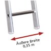 Alu-Sprossenanlegeleiter Nr. 201 - 1 x 13 Sprossen, Länge 3,75 m