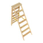 Holz-Stufenstehleiter Nr. 10503 - 2 x 7 Stufen, L&auml;nge 1,65 m