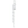Mehrzügige Steigleiter mit Rückenschutz (Bau) Aluminium blank 19,12m