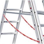 Alu-Mehrzweckleiter 3-teilig Nr. 307 - 3 x 10 Sprossen. L&auml;nge 2,95m bis 7,15 m, max. AH 7,80m