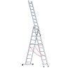 Alu-Mehrzweckleiter 3-teilig Nr. 307 - 3 x 10 Sprossen. Länge 2,95m bis 7,15 m, max. AH 7,80m