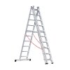 Alu-Mehrzweckleiter 3-teilig Nr. 307 - 3 x 10 Sprossen. Länge 2,95m bis 7,15 m, max. AH 7,80m