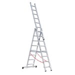 Alu-Mehrzweckleiter 3-teilig Nr. 307 - 3 x 8 Sprossen, max. L&auml;nge 5,78 m