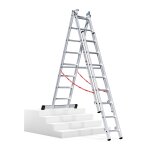 Alu-Mehrzweckleiter 3-teilig Nr. 307 - 3 x 8 Sprossen, max. L&auml;nge 5,78 m