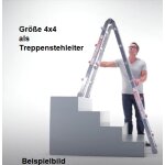 WAK&Uuml; 100 - Teleskopleiter 4-teilig, 4x3 Sprossen (1,01m - 3,08m) - bei Vorkasse 357,93 &euro;