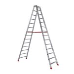 Alu-Stufenstehleiter Nr. 30577 - 2 x 14 Stufen, L&auml;nge 3,5 m