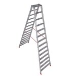 Alu-Stufenstehleiter Nr. 30577 - 2 x 14 Stufen, L&auml;nge 3,5 m