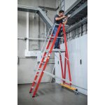 Plattformleiter GFK/Alu klappbar und fahrbar mit GFK-Handlauf 5 Stufen (AH 3,15m)