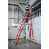 Plattformleiter GFK/Alu klappbar und fahrbar mit GFK-Handlauf 5 Stufen (AH 3,15m)