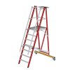 Plattformleiter GFK/Alu klappbar und fahrbar mit GFK-Handlauf 7 Stufen (AH 3,60m)