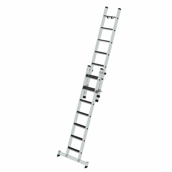 Stufen-Schiebeleiter 2-teilig mit nivello®-Traverse 2x7 Stufen