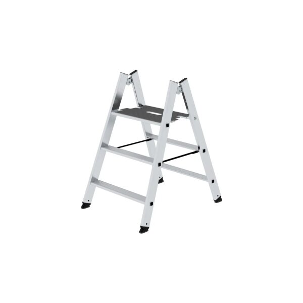 Klapptritt beidseitig begehbar Alu natur 3 Stufen, Podesthöhe 73 cm